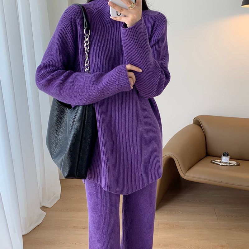 Loose And Idle Temperament Commute Sweater Suit