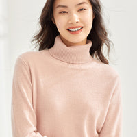 Pure Cashmere Sweater Women High Neck Knitted Bottoming Shirt