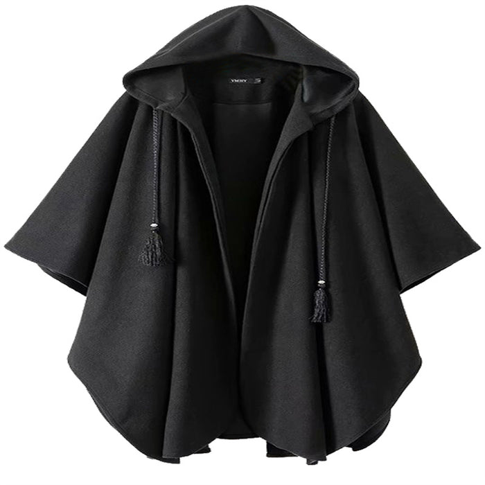 Irregular Design Woolen Coat Long Cape Coat For Women