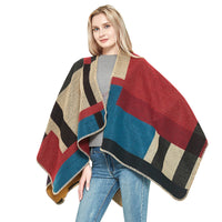 Embroidery Letters Women Thickened Cashmere Retro Plaid Shawl