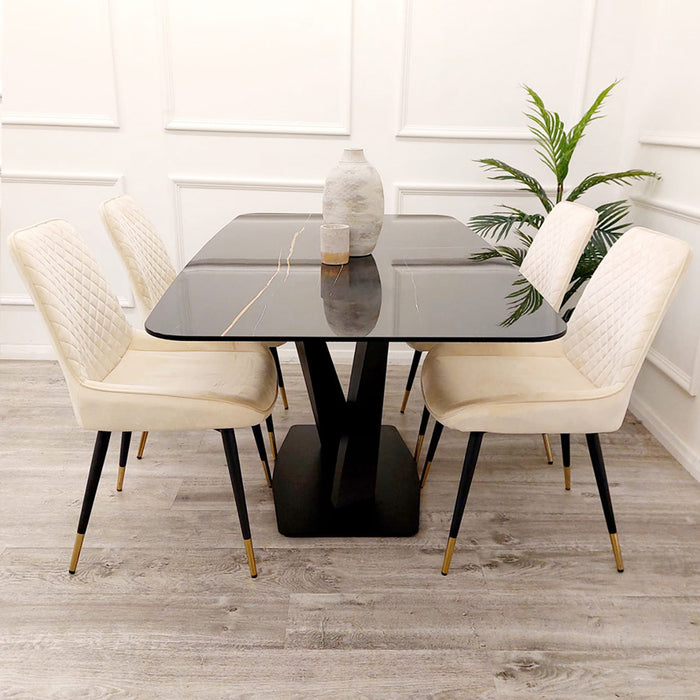 Apollo 1.6 Black Dining Table with Black Sintered Stone