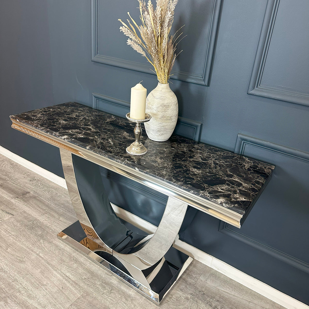 5 x Arial Console Tables in Black Marble