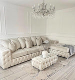 Ashton Chesterfield 4 Seater Couch Cream Plush Sofa