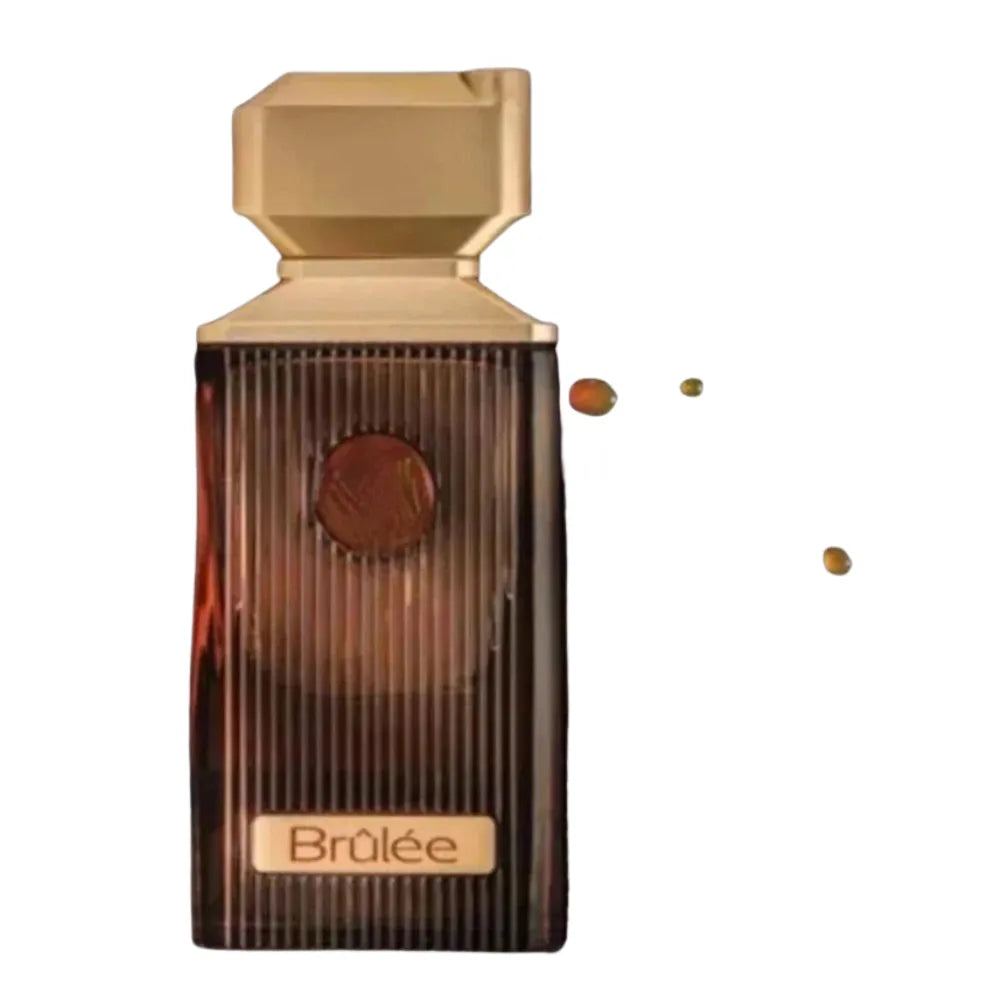 Brèèe perfume bottle with gold cap on a white background