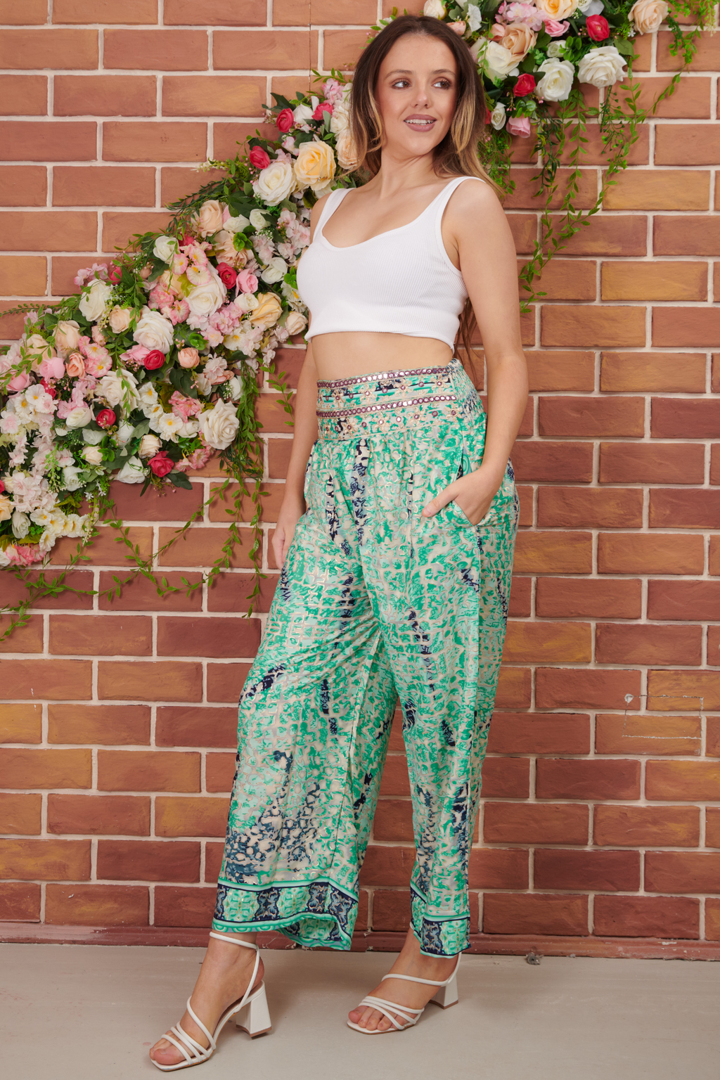 Casual Comfy High Waisted Embroidered Pants