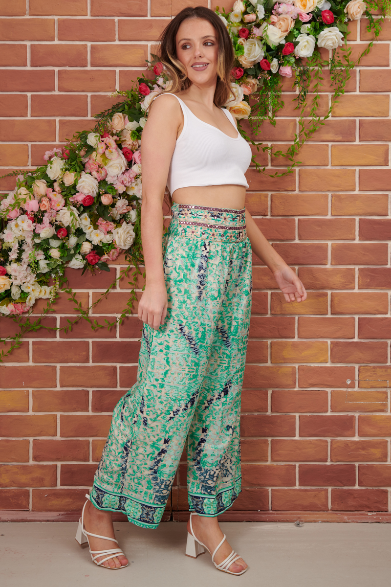 Casual Comfy High Waisted Embroidered Pants