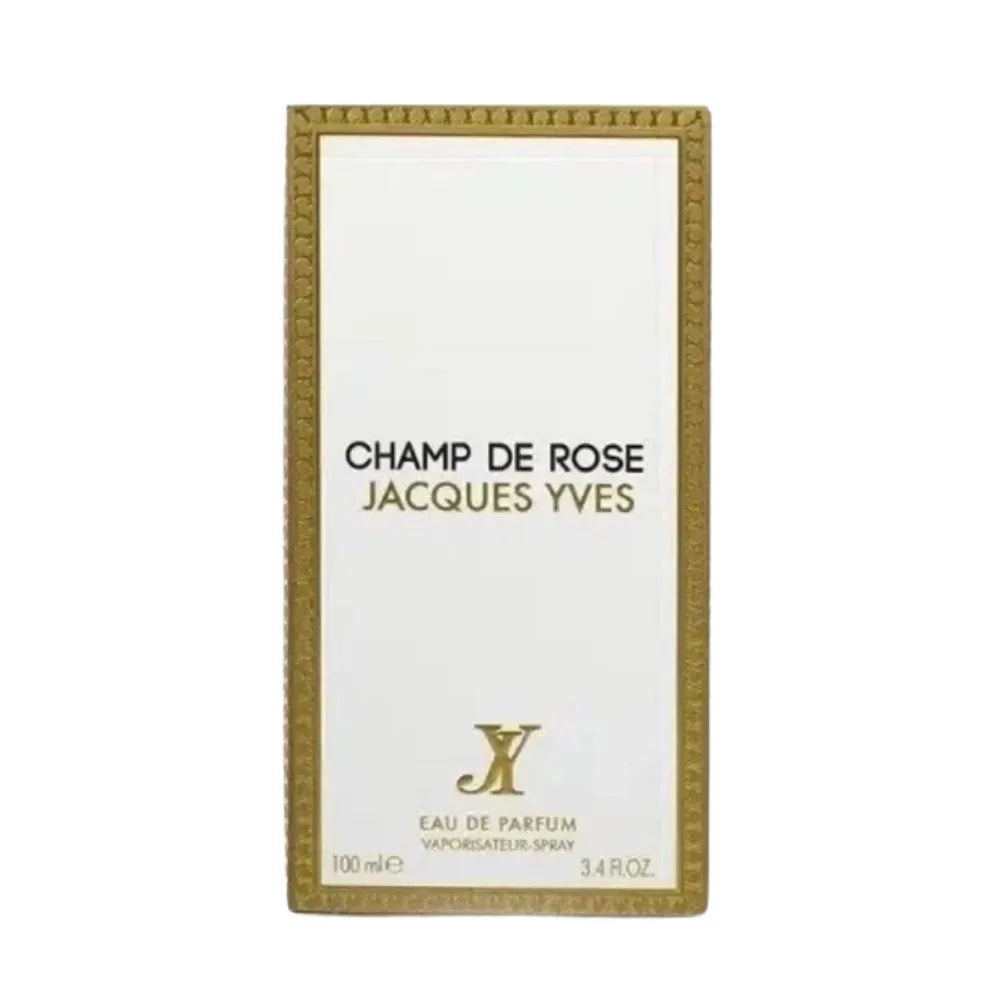 Jacques Yves Champ de Rose perfume bottle packaging on a white background