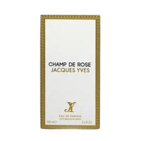 Jacques Yves Champ de Rose perfume bottle packaging on a white background