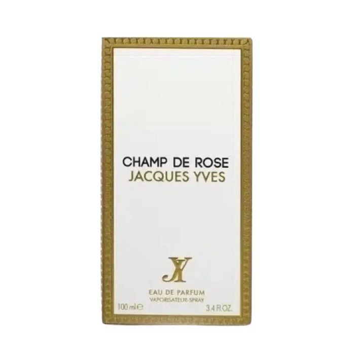 Jacques Yves Champ de Rose perfume bottle packaging on a white background