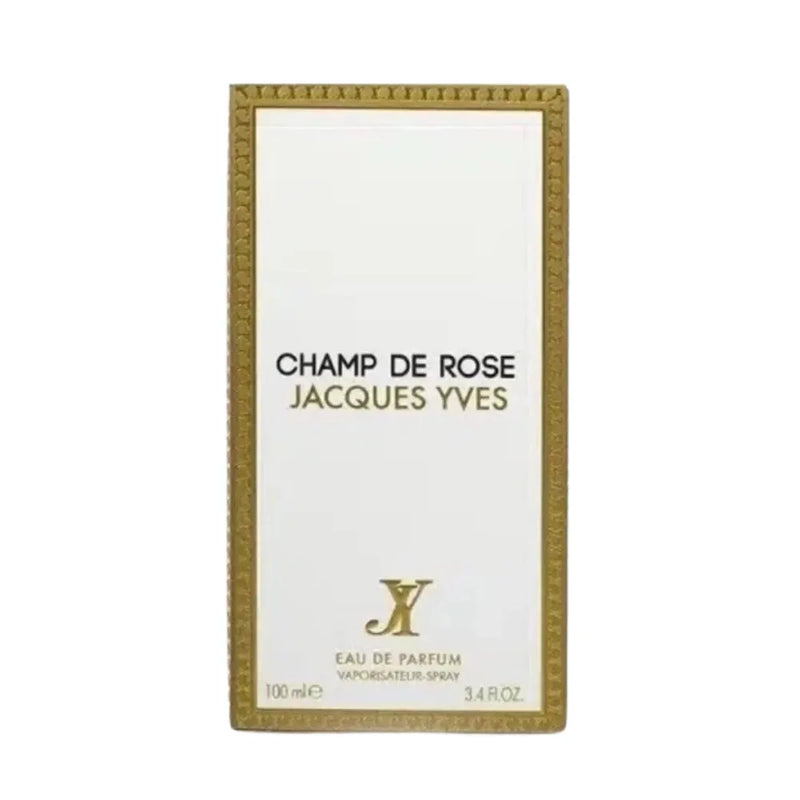 Jacques Yves Champ de Rose perfume bottle packaging on a white background