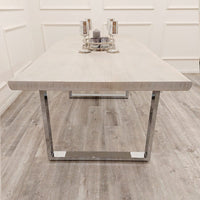 Freya 1.8 Dining Table Solid Light Pine wood with Chrome Metal Legs