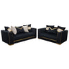 Empire 3 & 2 Seater Sofa Set - Black & Chrome