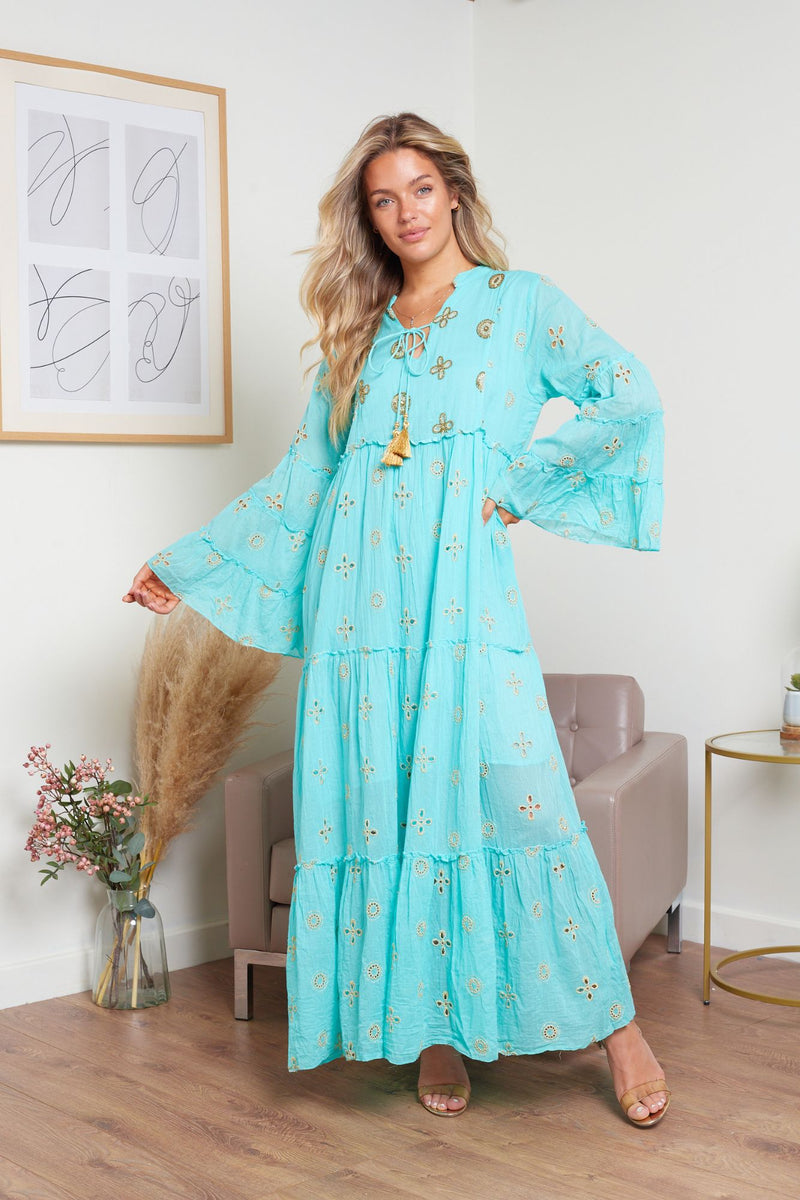 Schifflli Turquoise Dress
