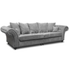 New Nicole Chesterfield Grey Sofa 4 Seater Straight Couch