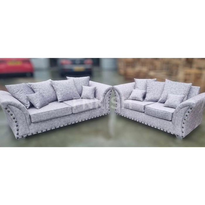 Cambridge Buxton Fog Silver Fabric Sofa 3+2 Seater Set