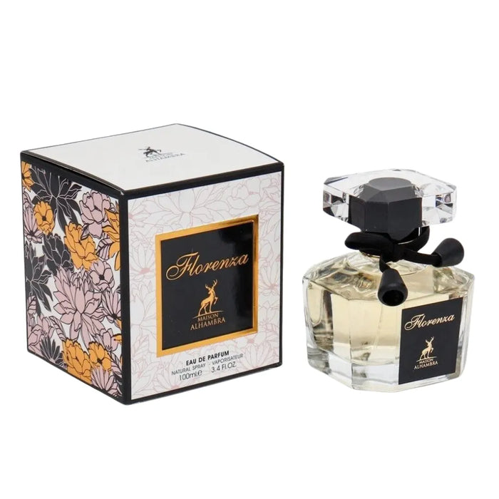 Florenza perfume bottle and packaging on a white background
