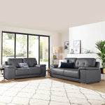 Kansas Grey Leather 3+2 Seater Sofa Set