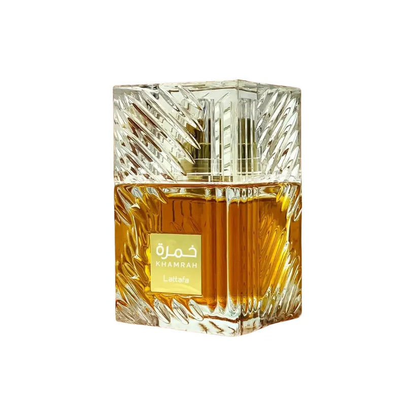 Decorative glass perfume bottle with intricate design on a white background
