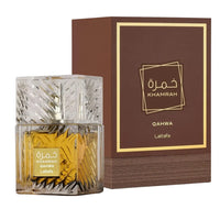 Khamrah Oahwa perfume bottle and packaging on a white background