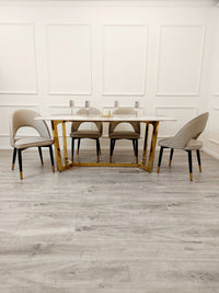 Lucien 1.8 Gold Dining Table with Pandora Gold Sintered Stone Top