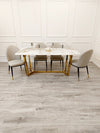 Lucien 1.8 Gold Dining Table with Pandora Gold Sintered Stone Top