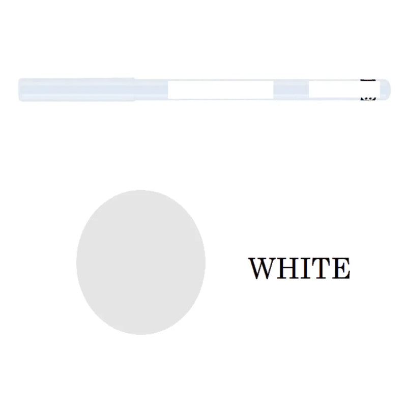White color swatch with the word 'WHITE' on a white background