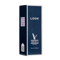 Blue box of Look America Eau de Toilette on a white background