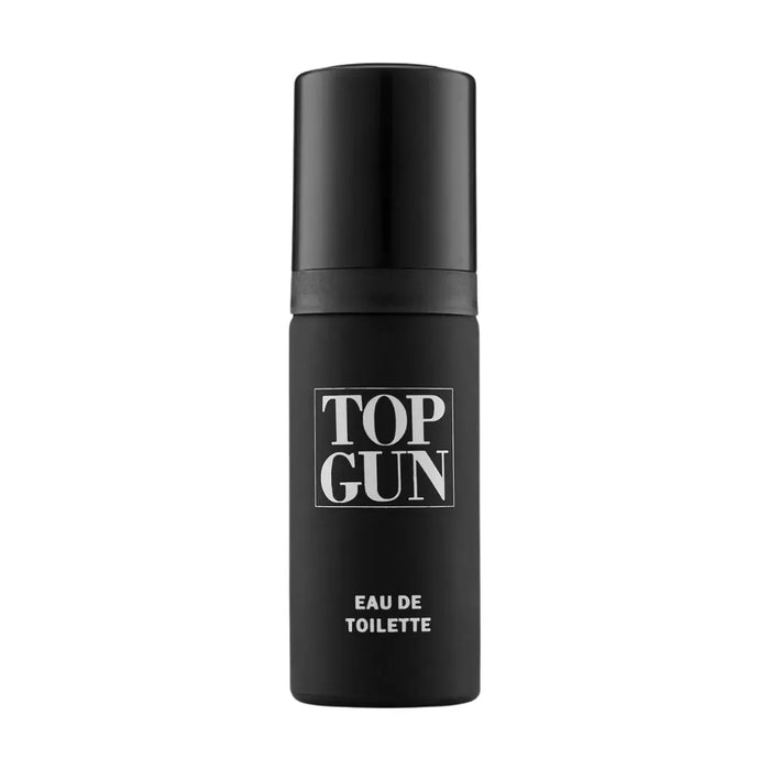 Black Top Gun Eau de Toilette bottle on a white background