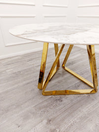 Nero Gold 1.3 Round Dining Table with Sintered Stone Top