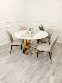 Nero Gold 1.3 Round Dining Table with Sintered Stone Top