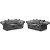 Nicole Chesterfield Napel Soft Mate Fabric Sofa 3+2 Seater Sofas Set