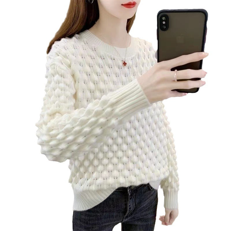 Casual Women's Long Sleeve Round Neck Loose Sweater