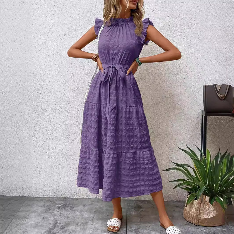 Women's Fashionable Stringy Selvedge Lace-up Dress