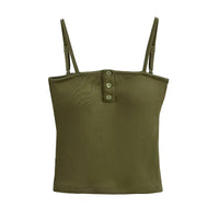 Sweet Cool Hot Girl Style With Chest Pad Flat Mouth Small Sling Vest