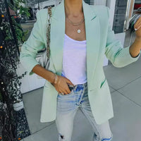 Solid Color Lapel Long Sleeve Small Suit Jacket