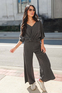 Solid Color Women's Suit Loose Casual Two-piece Suit