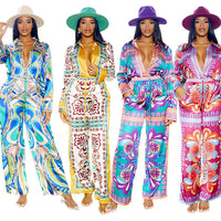 Women's Summer Fashion Printed Two-piece Suit