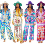 Women's Summer Fashion Printed Two-piece Suit