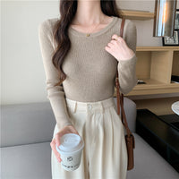 Tight Round Neck Long Sleeves Inner Wear Bottoming Sweater