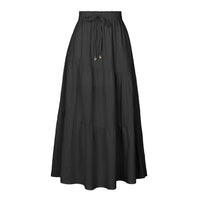 Women's High Waist Long Skirt Elastic Waist