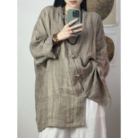 Women's Loose Fitting Chinese Style Cool Feeling Shirt