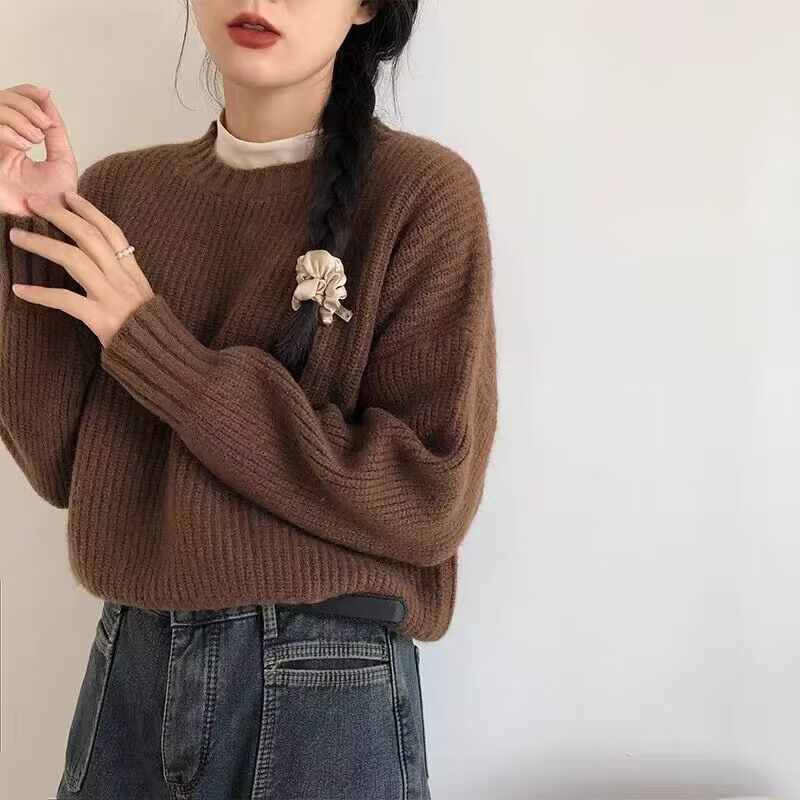 Women's Loose Outer Wear Thick Short Sweater Top