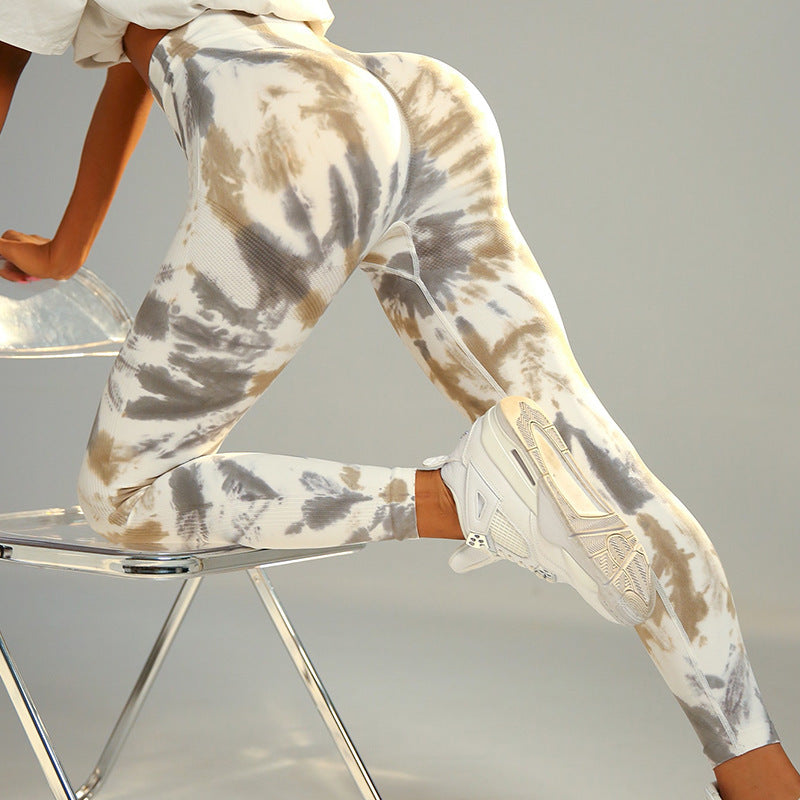 Women's Seamless Tie-dye Print Yoga Pants