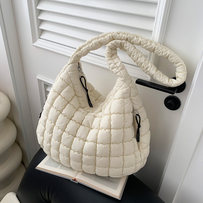 Pleated Cloud Bag Single Shoulder Crossbody Bubble Bag Down Cotton-padded Jacket