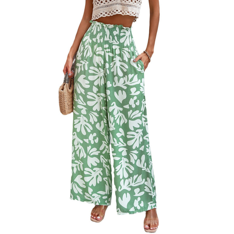 Women's Elegant Printed Loose Trousers