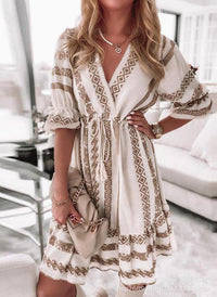 Women's Fashion Casual Printing Lace Dress