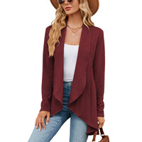 Women's Fashion Long Sleeve Solid Color Loose Cardigan Top