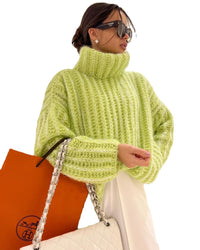 European And American Knitwear Pullover Fluffy Long-sleeved Sweater