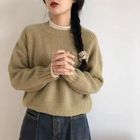 Women's Loose Outer Wear Thick Short Sweater Top