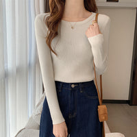 Tight Round Neck Long Sleeves Inner Wear Bottoming Sweater